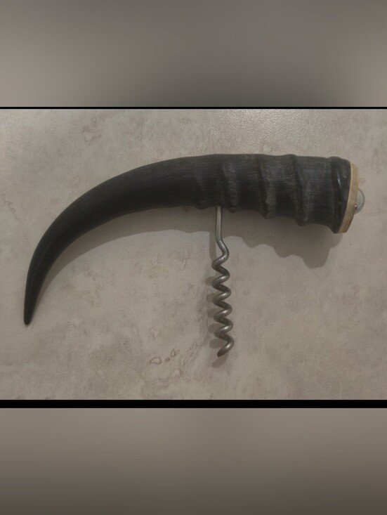 Source Unknown Other - Black Springbok Horn Corkscrew